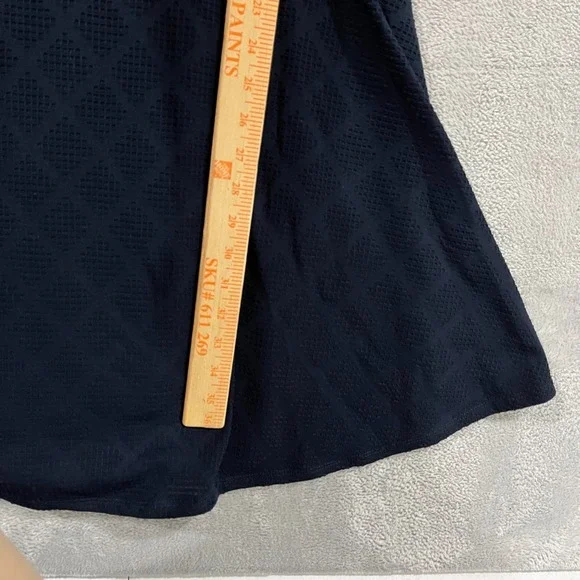 Le Lis Dress Womens Medium Kano Navy Blue Sleeveless Textured Knit A Line USA - Picture 10 of 11